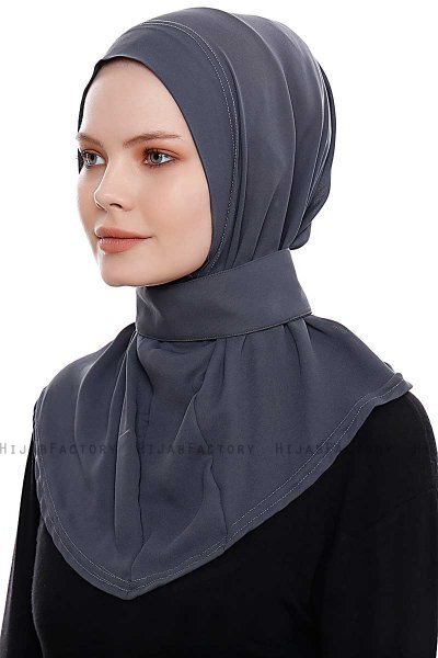 Narin - Hijab Crepe Pratico One Piece Antracite