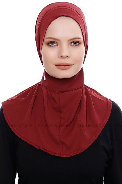 Narin - Hijab Crepe Pratico One Piece Bordò