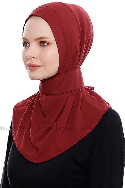 Narin - Hijab Crepe Pratico One Piece Bordò