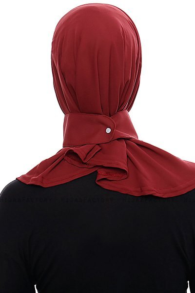 Narin - Hijab Crepe Pratico One Piece Bordò