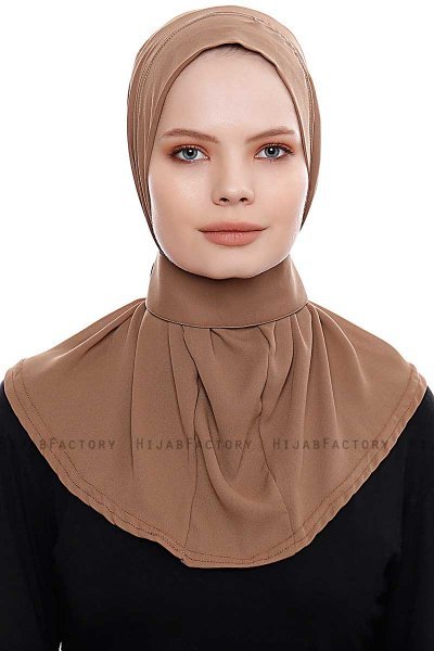 Narin - Hijab Crepe Pratico One Piece Marrone