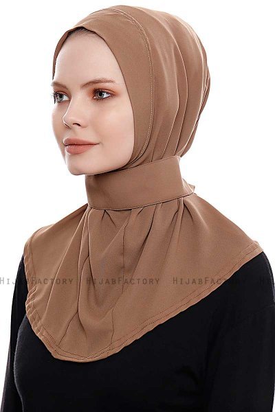 Narin - Hijab Crepe Pratico One Piece Marrone