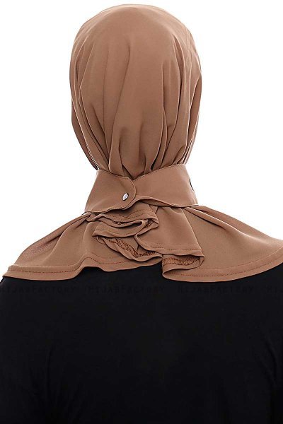 Narin - Hijab Crepe Pratico One Piece Marrone