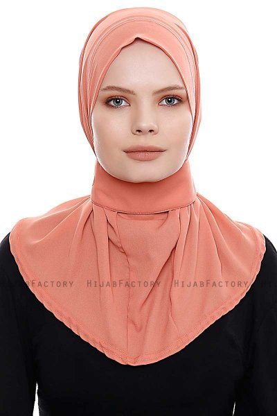 Narin - Hijab Crepe Pratico One Piece Salmone