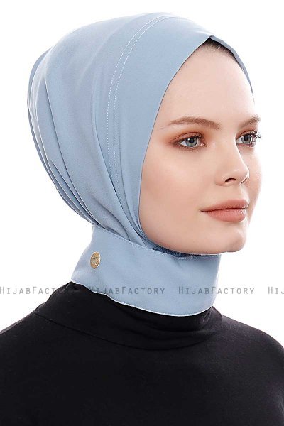 Narin - Hijab Crepe Pratico One Piece Azzurro