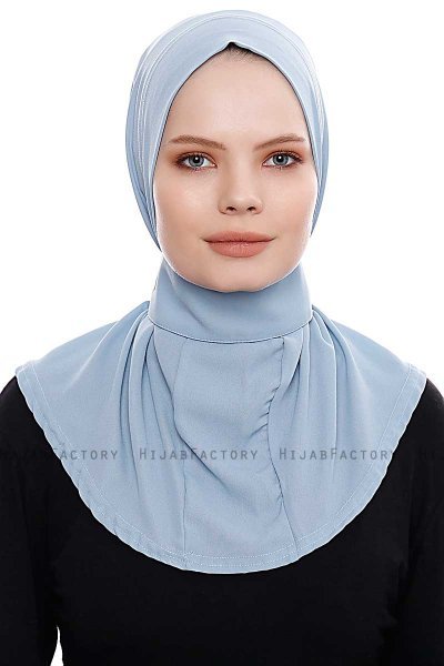 Narin - Hijab Crepe Pratico One Piece Azzurro