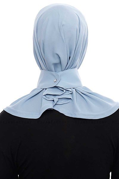 Narin - Hijab Crepe Pratico One Piece Azzurro