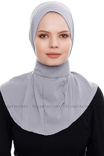 Narin - Hijab Crepe Pratico One Piece Grigio Chiaro