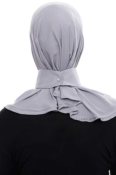 Narin - Hijab Crepe Pratico One Piece Grigio Chiaro