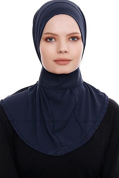 Narin - Hijab Crepe Pratico One Piece Blu Navy