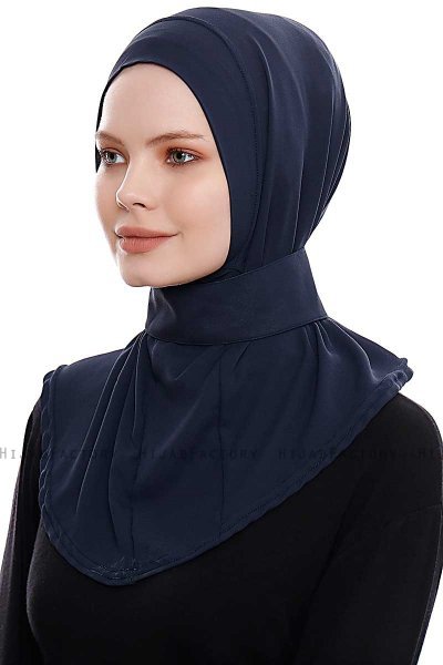 Narin - Hijab Crepe Pratico One Piece Blu Navy