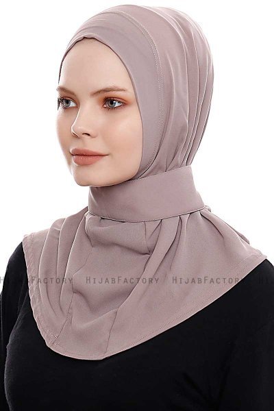 Narin - Hijab Crepe Pratico One Piece Taupe Scuro