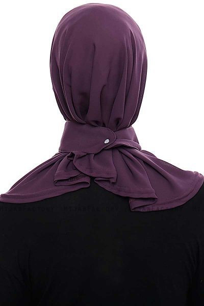 Narin - Hijab Crepe Pratico One Piece Viola Scuro