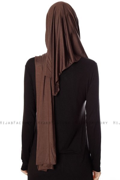 Naz - Hijab Pratico One Piece Marrone & Taupe Chiaro - Ecardin