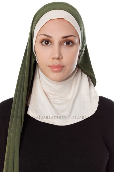 Naz - Hijab Pratico One Piece Cachi & Beige Chiaro - Ecardin
