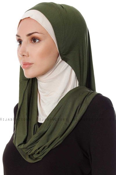 Naz - Hijab Pratico One Piece Cachi & Beige Chiaro - Ecardin