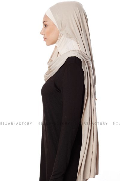 Naz - Hijab Pratico One Piece Taupe Chiaro & Beige Chiaro - Ecardin