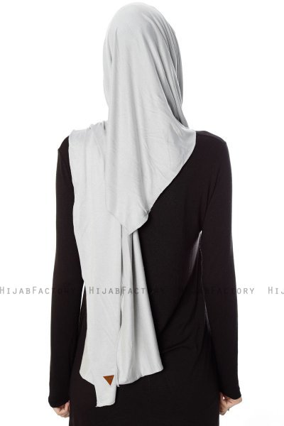 Naz - Hijab Pratico One Piece Grigio Chiaro & Azzurro - Ecardin