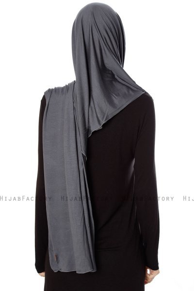Naz - Hijab Pratico One Piece Grigio Scuro & Grigio Chiaro - Ecardin