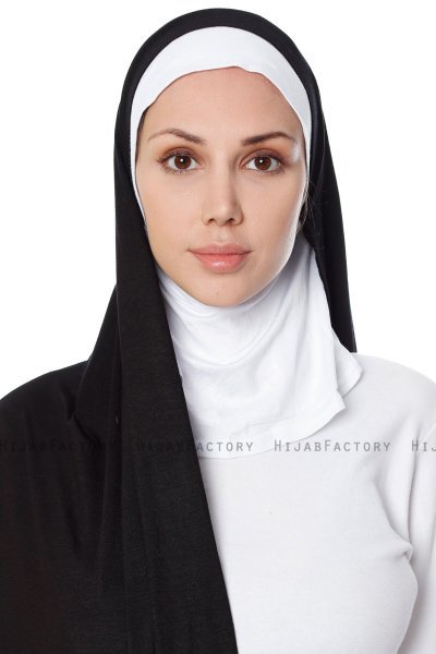 Naz - Hijab Pratico One Piece Nero & Bianca - Ecardin