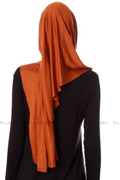 Naz - Hijab Pratico One Piece Rosso Mattone & Beige Chiaro - Ecardin