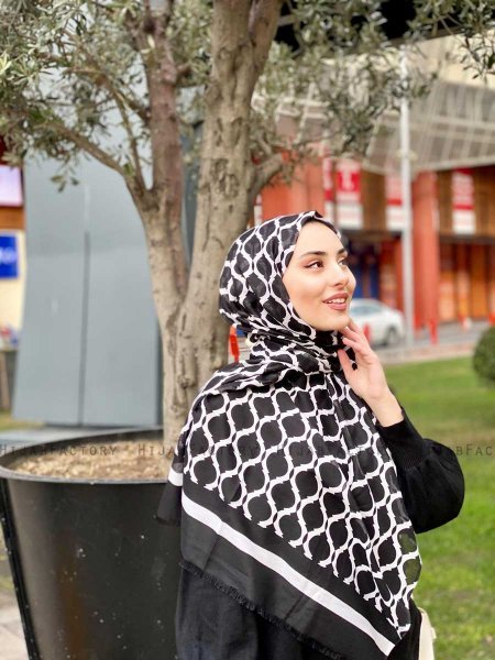 Nona - Hijab Fantasia Di Cotone Nero - Mirach