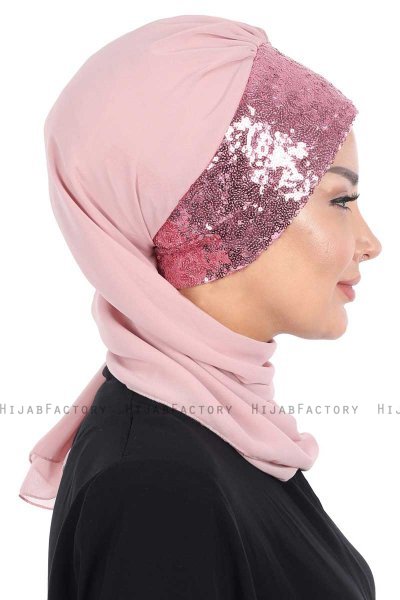 Olga - Hijab Pratico Rosa Antico & Rosa Antico