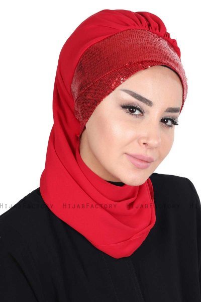 Olga - Hijab Pratico Rosso & Rosso