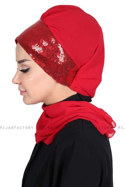 Olga - Hijab Pratico Rosso & Rosso