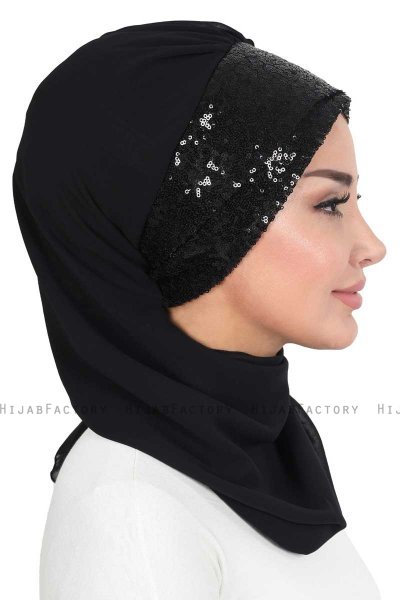 Olga - Hijab Pratico Nero & Nero