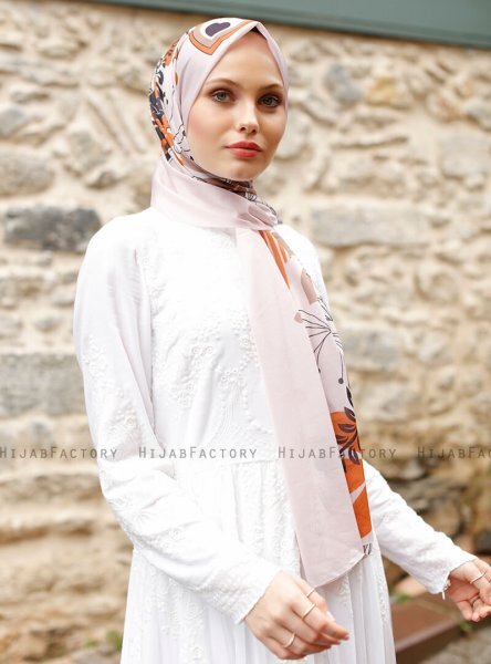 Pariza - Hijab Foglia Fantasia Marrone