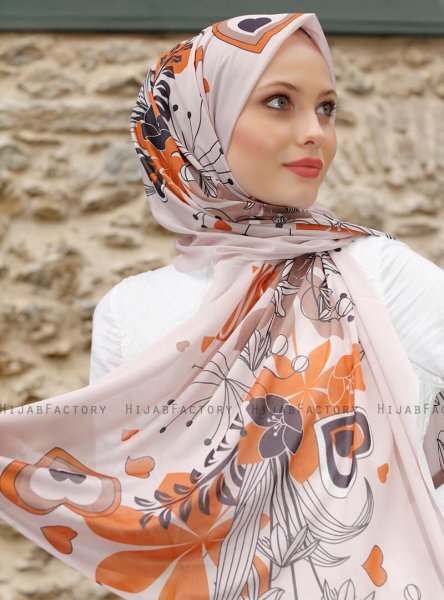 Pariza - Hijab Foglia Fantasia Marrone