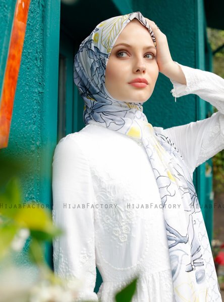 Pariza - Hijab Foglia Fantasia Grigio