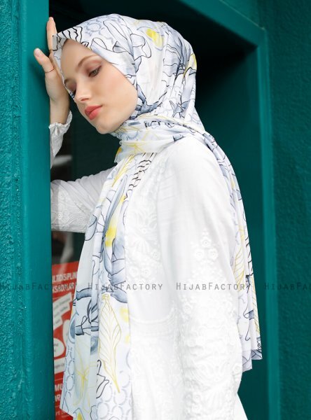 Pariza - Hijab Foglia Fantasia Grigio
