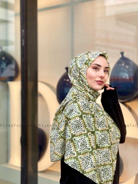 Parisha - Hijab Fantasia Di Cotone Verde - Mirach