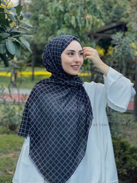Qiana - Hijab Fantasia Di Cotone Nero