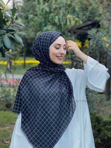 Qiana - Hijab Fantasia Di Cotone Nero
