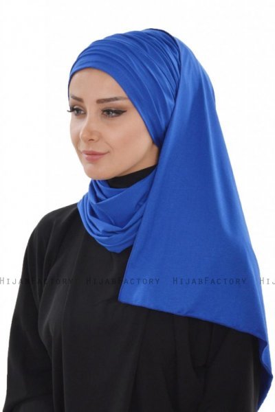 Rebecca - Turbante Di Cotone Blu - Ayse Turban