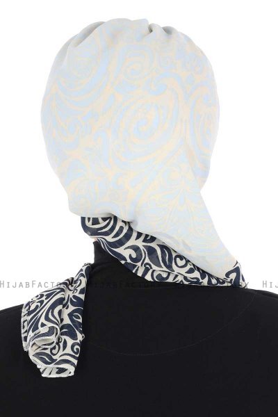 Regina - Turbante Chiffon Blu Navy & Azzurro