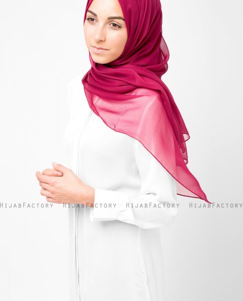 Rhododendron Röd PolyChiffong Hijab 5RA12b