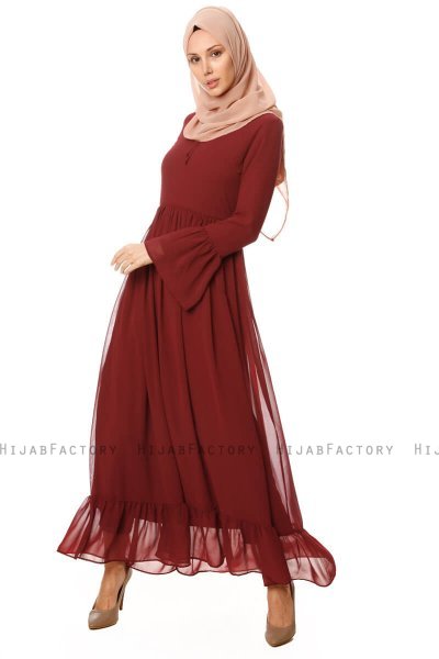 Samiya - Vestito Bordò Chiffon - Burun