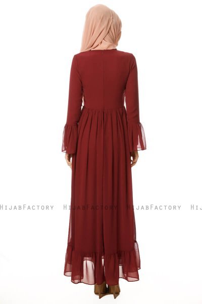 Samiya - Vestito Bordò Chiffon - Burun
