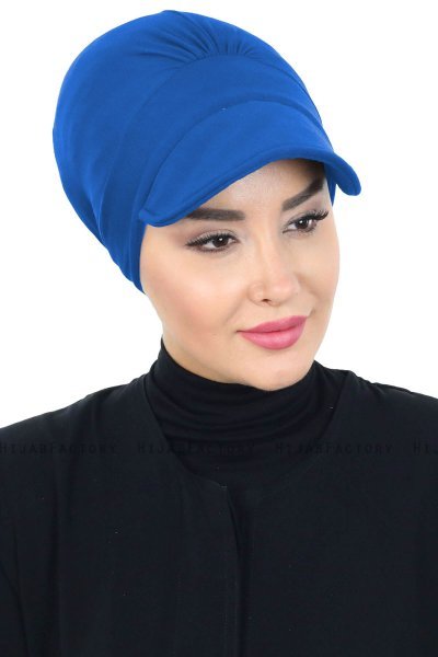 Sandra - Turbante Di Cotone Blu - Ayse Turban