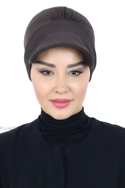 Sandra - Turbante Di Cotone Marrone - Ayse Turban