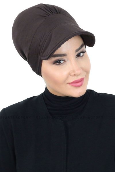 Sandra - Turbante Di Cotone Marrone - Ayse Turban