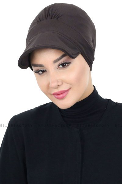 Sandra - Turbante Di Cotone Marrone - Ayse Turban
