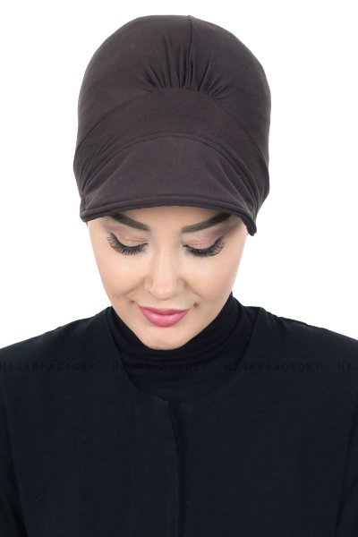 Sandra - Turbante Di Cotone Marrone - Ayse Turban