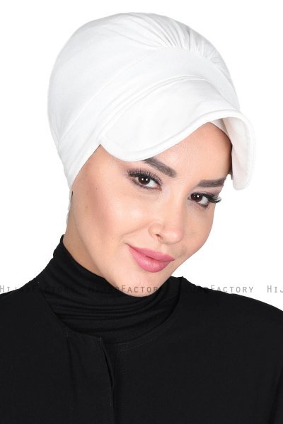 Sandra - Turbante Di Cotone Bianco Sporco - Ayse Turban
