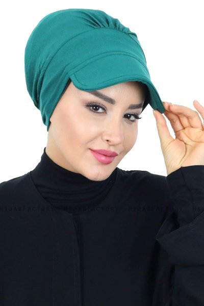 Sandra - Turbante Di Cotone Verde Scuro - Ayse Turban