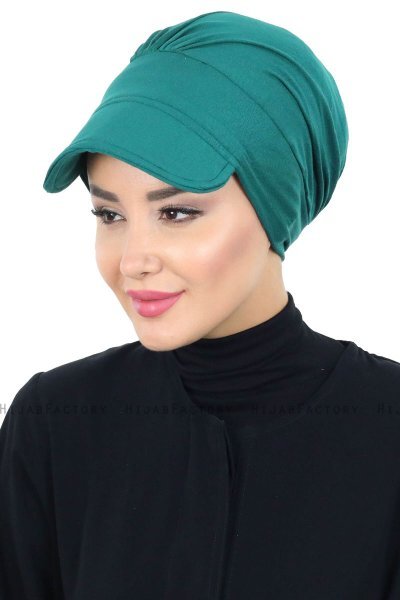 Sandra - Turbante Di Cotone Verde Scuro - Ayse Turban
